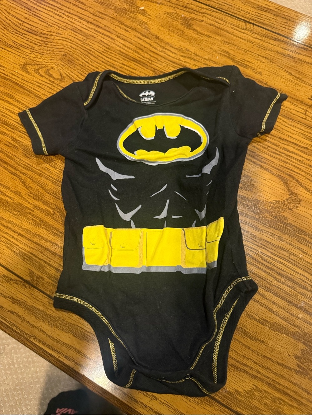 6 for $10 Batman Logo Infant Bodysuit - Black & Yellow